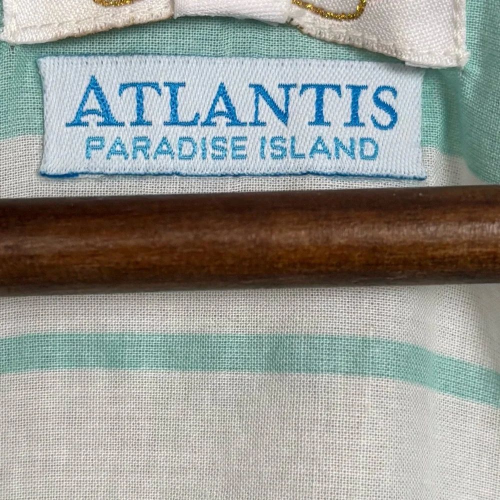 Mud‎ Pie Swim Cover Up Womens Lg Mint Green White Atlantis Paradise Island Colab